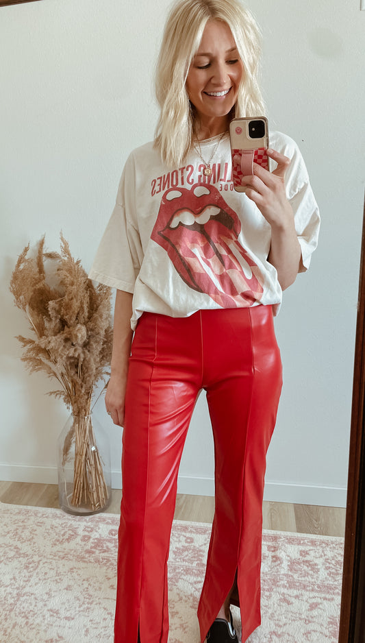 High Waist Faux Leather Pants